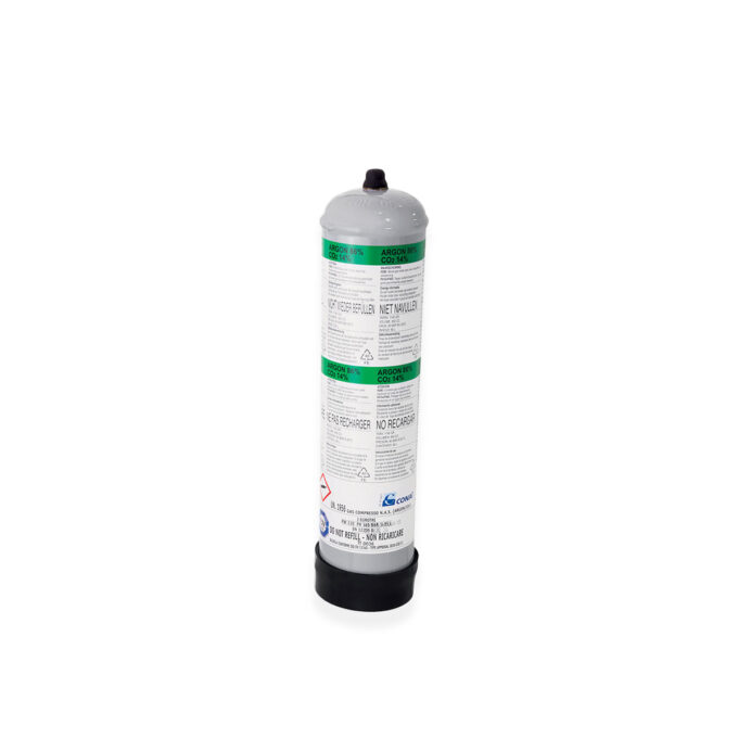 Argon-CO2 0,11m3 / 110Bar - 1L not refillable cylinder