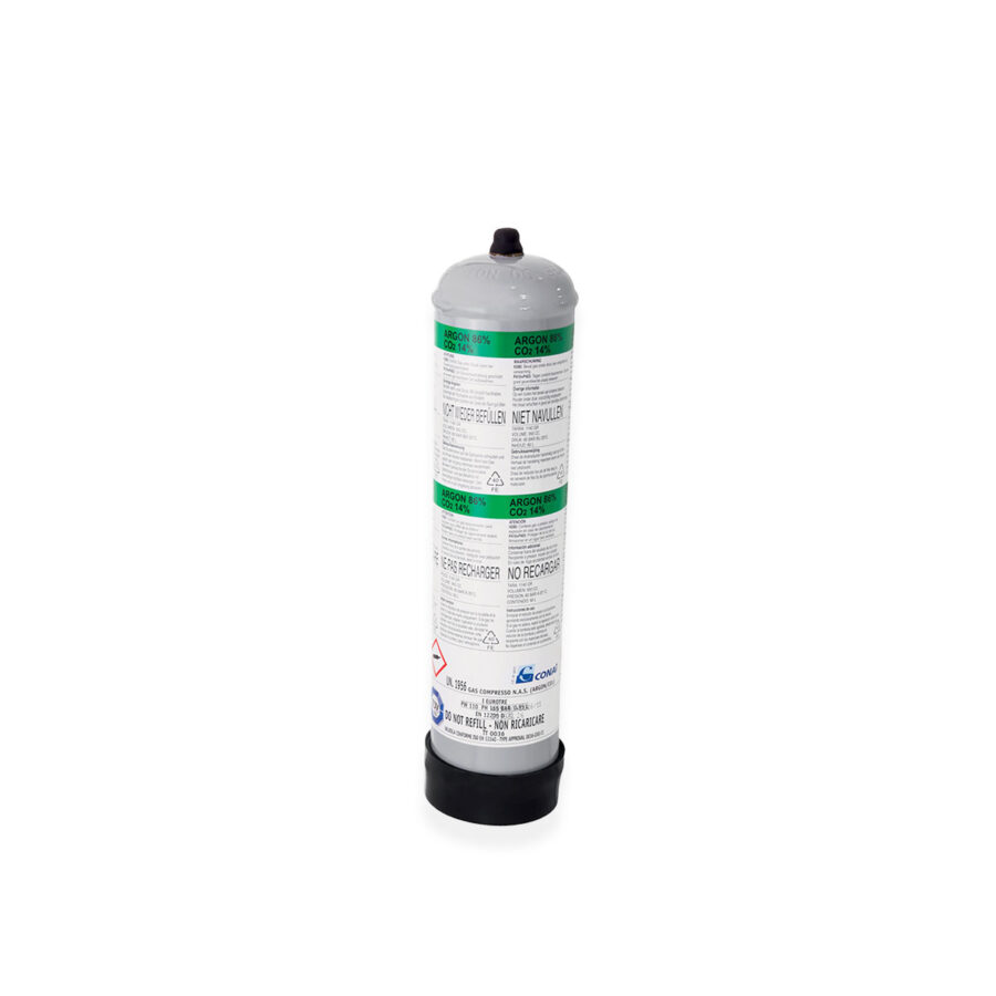 Argon-CO2 0,11m3 / 110Bar - 1L not refillable cylinder