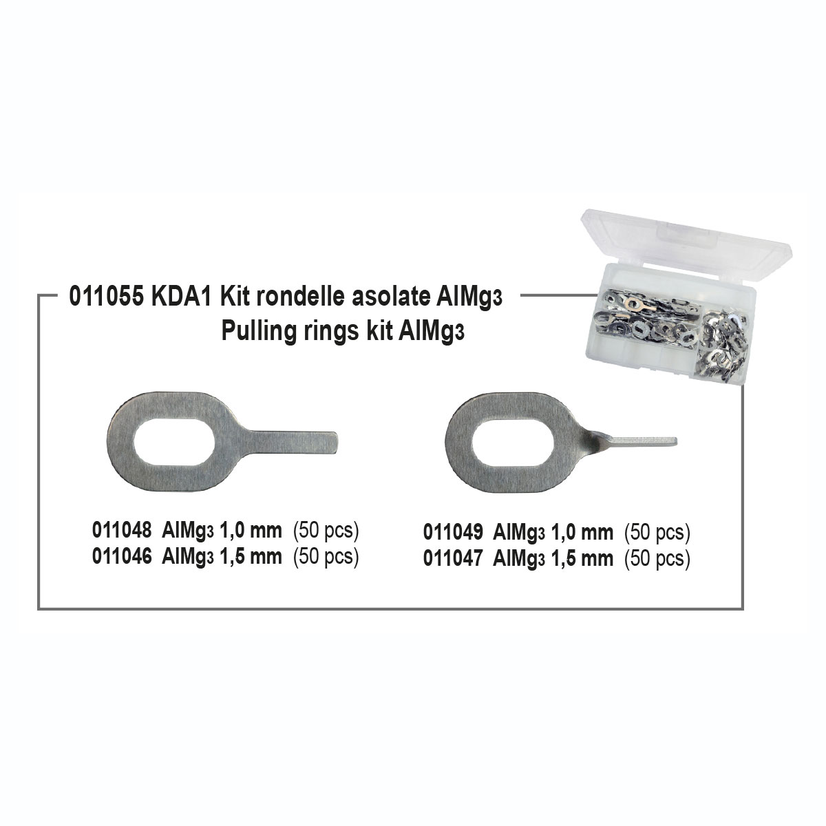 Kit arandelas con agujero AlMg3 KDA1