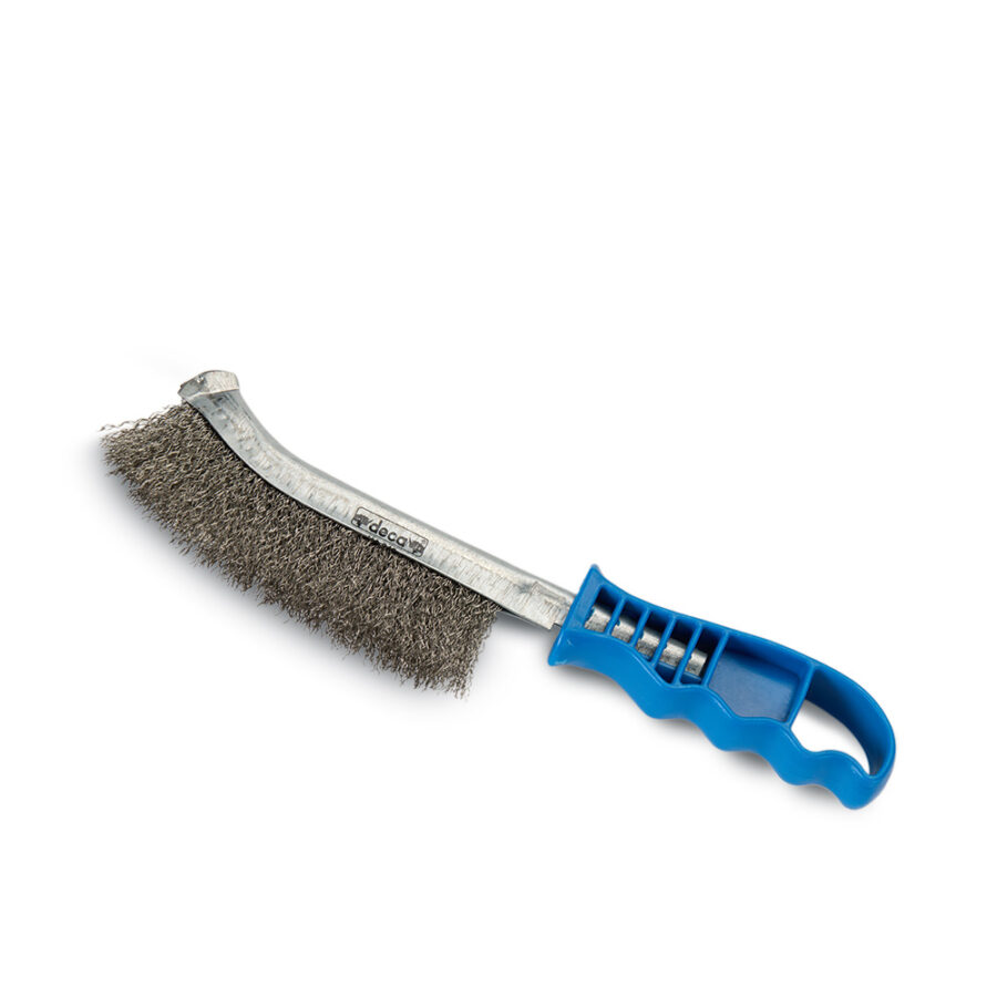 Stainless steel brush with plastic handle